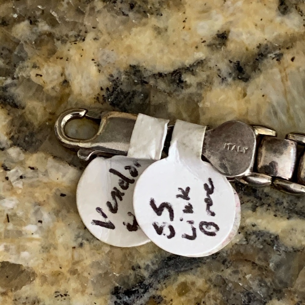 925 Sterling Silver Flat Square Link Bracelet 7” - image 4